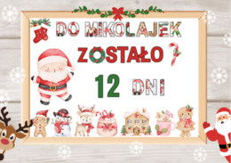 🎄 Gazetka Odliczanie do Mikołajek| 2 plakaty 4x A4|Zadania dla dzieci na każdy z 12 dni| Malowanka z elfem w 2 wersjach|+ grafika niespodzianka!