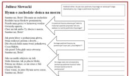 Juliusz Słowacki, "Hymn" - karta pracy