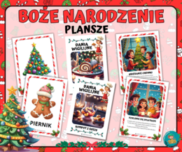 BOŻE NARODZENIE- ŚWIĄTECZNY ZESTAW - PLANSZE i ZABAWY