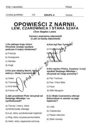 Kartkówka - Opowieści z Narnii. Lew, czarownica i stara szafa