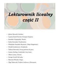 Zestaw - lekturownik dla LO część I i II