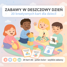 Zabawy w deszczowy dzień – zestaw kart obrazkowych