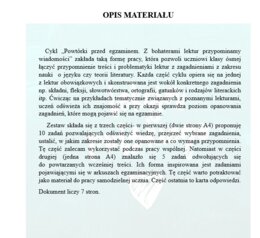 POWÓRKI PRZED EGZAMINEM. Z BOHATERAMI "KAMIENI NA SZANIEC" PRZYPOWMINAMY WIADOMOSCI Z ZAKRESU SKŁADNI.