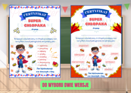 Dyplom - certyfikat na Dzień Chłopaka