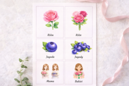 Fiszki obrazkowe. Róże i jagody