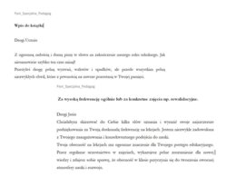 List do ucznia. Wpis do książki. List doceniający. Wychowawca.