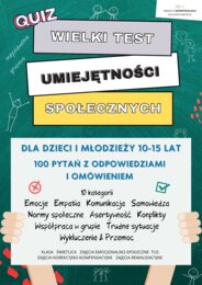 „Wielki Test Umiejętności Społecznych dla dzieci i młodzieży 10-15 lat. 100 pytań z odpowiedziami i omówieniem” e-book
