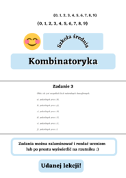 Kombinatoryka - gotowe zadania na lekcję. Szkoła średnia :-)
