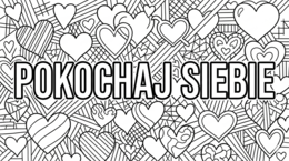 Kolorowanka XXL - Walentynki napis POKOCHAJ SIEBIE