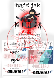 PAKIET - Plakaty Ninja + Kopciuszek (2 wersje) - do toalety i szatni