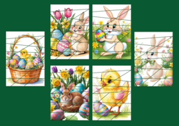 WIELKANOC – puzzle – wiosna – biblioteka – przedszkole – świetlica – 12 wersji