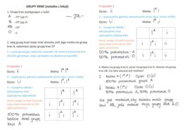 Dziedziczenie grup krwi (uzupełniona karta pracy)