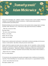 Opracowanie ,,Romantyczność"