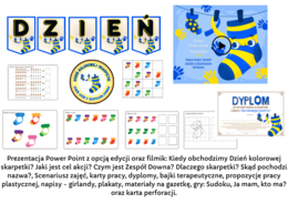 Dzień Kolorowej Skarpetki - Dzień Zespołu Downa -prezentacja, scenariusz zajec, karty pracy, gazetka, dyplom