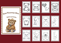 DZIEŃ PLUSZOWEGO MISIA – Galeria portretów - kolorowanka - kolorowanki – biblioteka – świetlica – przedszkole – 24 wersje