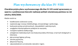 Gotowy Plan Wychowawczy dla Klas IV–VIII / Plik DOCX do EDYCJI / zgodny z kierunkami polityki oświatowej na rok 2025/2026