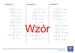 Mnożenie i dzielenie liczb wymiernych | matematyka | 26 kolumn