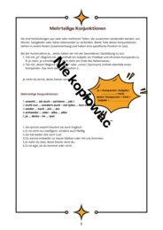 Konjunktionen und Satzarten - Zusammenfassung Spójniki i typy zdań - podsumowanie niemiecki