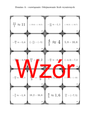 Domino - Odejmowanie liczb wymiernych | matematyka