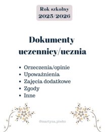 Teczka wychowawcy - wkładki do segregatora.