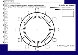 Działania na potęgach - Wyzwanie dla kl. 7-8 Zegar. Do druku i online