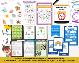 ❤️MEGA PAKIET❤️ edukacyjny zawierający PONAD 10 000 materiałów w j. angielskim (Możliwość pomocy w przetłumaczeniu na polski -czytaj opis❤️) *ZESTAW Z PRAWAMI DO WŁASNEJ ODSPRZEDAŻY*