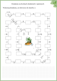 Działania na liczbach dodatnich i ujemnych - wyspa skarbów