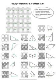 Trójkąty 45,45,90 oraz 30,60,90, karta pracy, kodowanie, edukacja domowa, klasa7 i 8