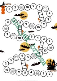 Cechy podzielności liczb, klasa 5, gra planszowa, halloween, egzamin ósmoklasisty