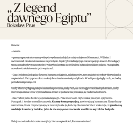 Opracowanie lektury ,,Z legend dawnego Egiptu"