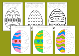 WIELKANOCNA kolorowanka po numerach - kolorowanki - Wielkanoc - biblioteka - świetlica - galeria - pisanki - 24 szt.