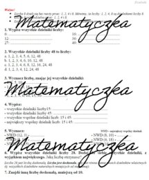 Dzielniki - karta pracy