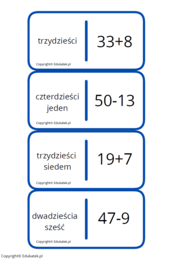 Domino – utrwalanie dodawania i odejmowania