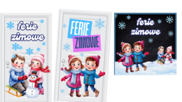 Gazetka szkolna zimowa | Dekoracje na ferie zimowe do szkoły 2025/ dwa wzory, możliwość własnej aranżacji