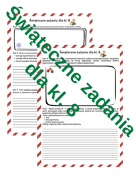Świąteczne zadania kl. 8 karta pracy Boże Narodzenie