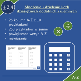 Mnożenie i dzielenie liczb dziesiętnych dodatnich i ujemnych | matematyka | 26 kolumn
