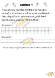 Zadania z treścią na obliczanie obwodu. Wersja normalna oraz rozbudowana dla uczniów szybciej pracujących.