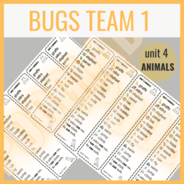 Bugs Team 1 unit 4 ANIMALS - zakładki do książki