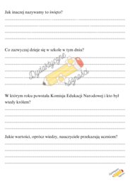 Dzień Nauczyciela kl. 4-6. Czytanie ze zrozumieniem