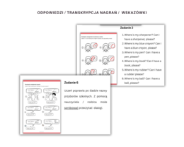 Kids Can 1 Unit 1 Dodatkowe zadania utrwalające i powtórzeniowe Klasa Pierwsza Przybory Szkolne Zadania Słuchanie Czytanie Mówienie Pisanie