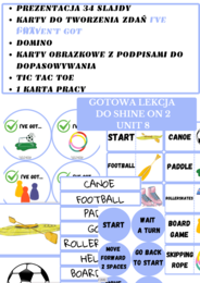 SHINE ON 2 UNIT 8 MATERIAŁY, GOTOWA LEKCJA, KARTA PRACY