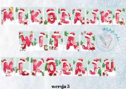 Mikołajki - napis z dekoracja
