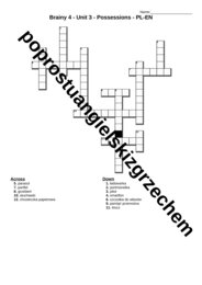 Brainy 4 – Unit 3 – krzyżówki