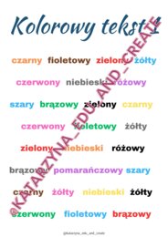 Kolorowy tekst - ćwiczenie koncentracji