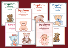 🐻🎈DZIEŃ PLUSZOWEGO MISIA – 23 sztuki - dyplomy - świetlica - biblioteka