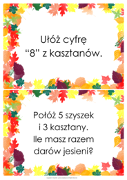 Jesienne zadania z darami jesieni.