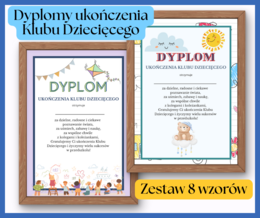 Dyplomy ukończenia Klubu Dziecięcego - zestaw