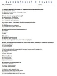 ZLODOWACENIA W POLSCE - TEST