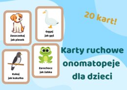 Karty ruchowe dla dzieci - onomatopeje