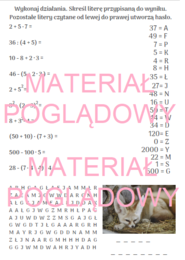 kolejność działań - notatka + karta pracy